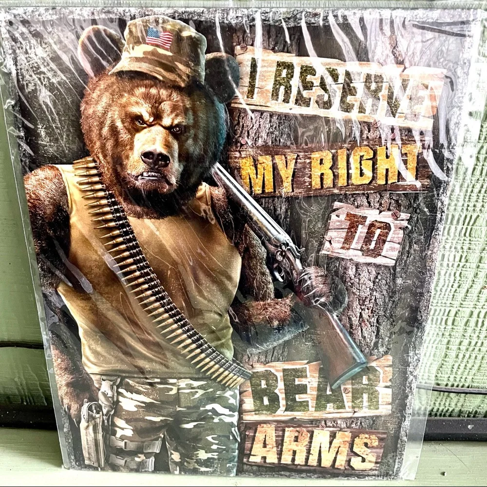 NEW I Reserve My Right To Bear Arms Metal Sign